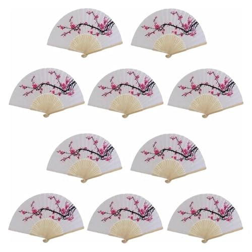 10 Pcs Zarte Kirschblüte Design Seide Folding Hand Fan Hochzeit Gefälligkeiten Party 10 Pcs Zarte Kirschblüte Design Seide Folding Hand Fan Hochzeit Gefälligkeiten Party von DKJAHSEK