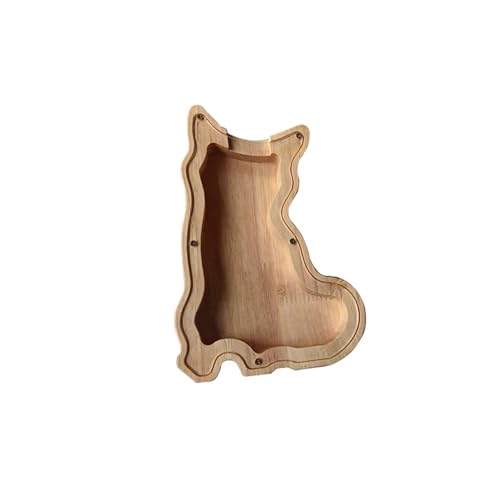 Holz Cartoon Tier Sparschwein Nette Dinosaurier Katze Löwe Münze Transparent Kreative Design Sicher Kinder Geschenk Desktop(Style 1) von DKJAHSEK