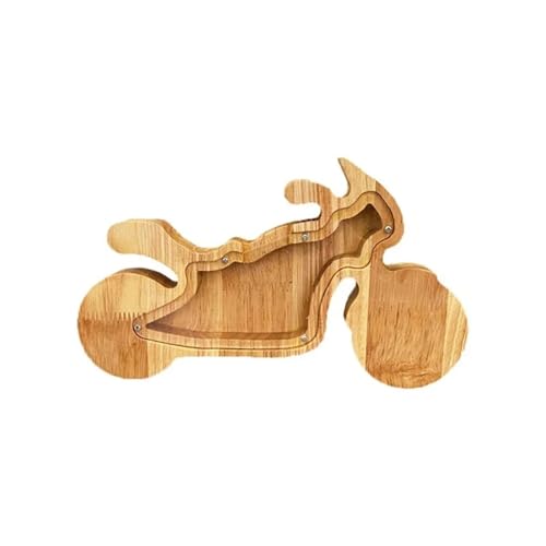 Holz Cartoon Tier Sparschwein Nette Dinosaurier Katze Löwe Münze Transparent Kreative Design Sicher Kinder Geschenk Desktop(Style 5) von DKJAHSEK