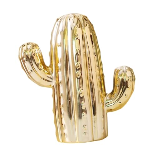 Kaktus Sparschwein Geld Box Figur for Büro Wohnzimmer Kinder(Gold) von DKJAHSEK