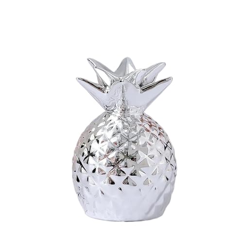 Keramik Ananas Sparschwein Geld Sparen Box Kreative Gold Dekoration Hause Desktop Handwerk Ornament(Silver) von DKJAHSEK