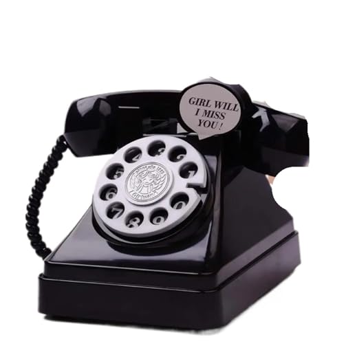 Retro Telefon Sparschwein Ornamente Cartoon Wechselbehälter Geld Sparen Box for Wohnzimmer Home Desktop Schlafzimmer Regal(Black) von DKJAHSEK