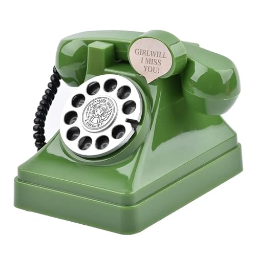 Retro Telefon Sparschwein Ornamente Cartoon Wechselbehälter Geld Sparen Box for Wohnzimmer Home Desktop Schlafzimmer Regal(Green) von DKJAHSEK