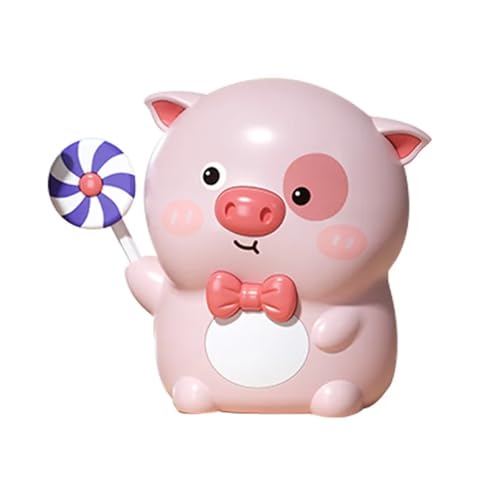 Sparschwein mit Cartoon-Motiv, for Kinder, Spielzeug, unzerbrechlich, süßes Schwein in Form eines Sparschweins, Süßigkeiten-Schlüssel, Heimdekoration, Geschenke for Jungen und Mädchen(Grey) von DKJAHSEK