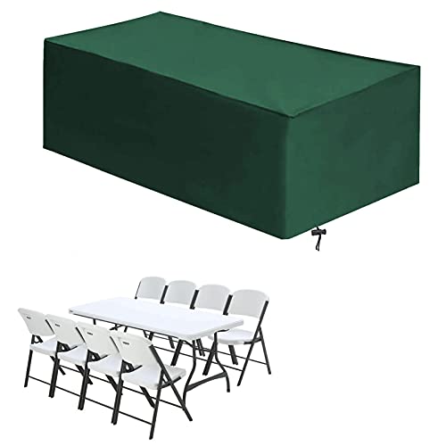 DKLE 155x95x68cm Abdeckhaube Schutzhülle Abdeckplane Für Gartenmöbel, Abdeckung Gartenmöbel Wasserdicht, UV-stabilisiert Abdeckung Gartentisch Rechteckig, 420D Outdoor-Möbelabdeckung von DKLE