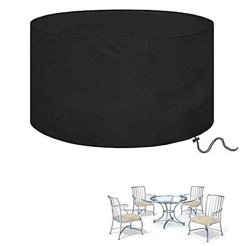 DKLE Abdeckhaube Schutzhülle Abdeckplane Für Gartenmöbel 300x100cm, Abdeckung Gartenmöbel Wasserdicht, UV-stabilisiert Abdeckung Gartentisch Rund, 420D Outdoor-Möbelabdeckung von DKLE