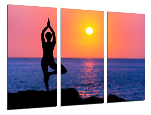 DKORARTE Modernes Foto-Bild, Sonnenuntergang, Yoga, Meditation, Namasté, 97 x 62 cm, Ref. 27408 von DKORARTE