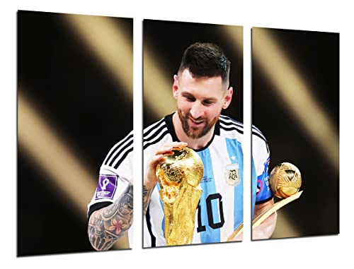 DKORARTE Modernes Fotobild, Fußball, Weltmeisterschaft, Lionel Messi, Goldball, 97 x 62 cm, Ref. 27402 von DKORARTE