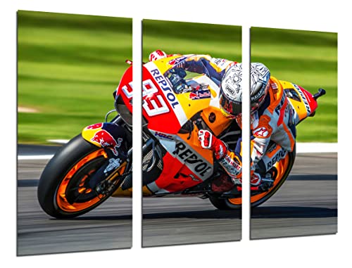 DKORARTE Modernes Fotobild, für Moto GP, 93, Repsol, Marquez, Motorradkurve, Honda RC213 V, 97 x 62 cm, Ref. 27382 von DKORARTE