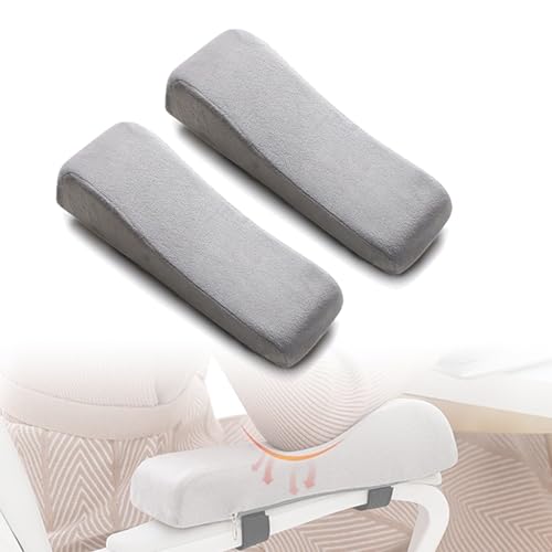 DKPLOE Armlehnen Polster BüRostuhl Weich Armlehnenpolster Gaming Stuhl Memory-Schaum Lindert Armschmerzen Geeignet füR BüRostüHle ComputerstüHle Und Gaming-StüHle(Gray) von DKPLOE