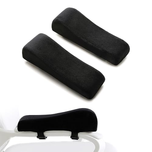 DKPLOE Armlehnen Polster BüRostuhl Weich Armlehnenpolster Gaming Stuhl Memory-Schaum Lindert Armschmerzen Geeignet füR BüRostüHle ComputerstüHle Und Gaming-StüHle(Schwarz) von DKPLOE