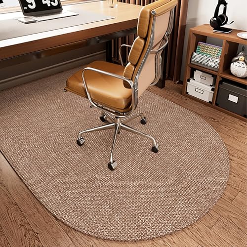 DKPLOE Bodenschutzmatte BüRostuhl Teppich Schalldicht Halbrunde Form BüRostuhl Unterlage Teppich Geeignet FüR Arbeitszimmer Schlafzimmer BüRos Und KüChen(Brown B,100x120cm) von DKPLOE