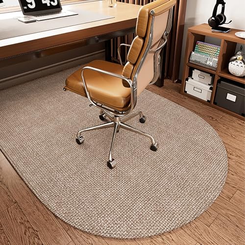 DKPLOE Bodenschutzmatte BüRostuhl Teppich Schalldicht Halbrunde Form BüRostuhl Unterlage Teppich Geeignet FüR Arbeitszimmer Schlafzimmer BüRos Und KüChen(Brown C,80x120cm) von DKPLOE