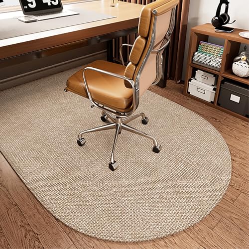 DKPLOE Bodenschutzmatte BüRostuhl Teppich Schalldicht Halbrunde Form BüRostuhl Unterlage Teppich Geeignet FüR Arbeitszimmer Schlafzimmer BüRos Und KüChen(Brown D,60x90cm) von DKPLOE