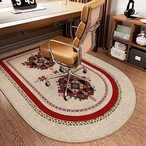 DKPLOE Bodenschutzmatte BüRostuhl Teppich Schalldicht Halbrunde Form BüRostuhl Unterlage Teppich Geeignet FüR Arbeitszimmer Schlafzimmer BüRos Und KüChen(Brown E,120x180cm) von DKPLOE