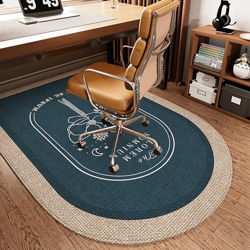 DKPLOE Bodenschutzmatte BüRostuhl Teppich Schalldicht Halbrunde Form BüRostuhl Unterlage Teppich Geeignet FüR Arbeitszimmer Schlafzimmer BüRos Und KüChen(Brown G,100x120cm) von DKPLOE