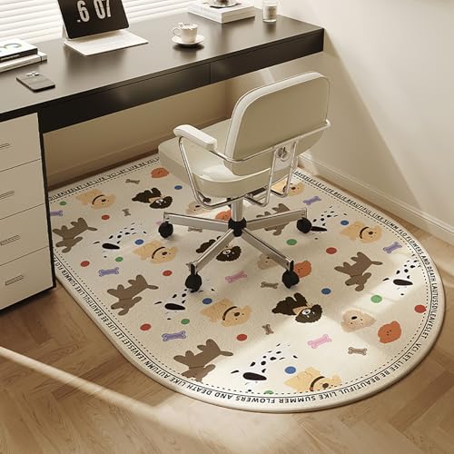 DKPLOE Bodenschutzmatte BüRostuhlunterlage füR Parkett Laminat BüRostuhl Unterlage Teppich Zuschneidbar Schreibtischstuhl Unterlage Halbrunde Form(Beige E,90x150cm) von DKPLOE