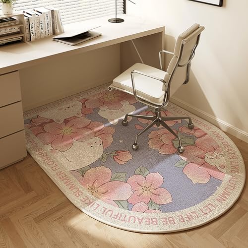 DKPLOE Bodenschutzmatte BüRostuhlunterlage füR Parkett Laminat BüRostuhl Unterlage Teppich Zuschneidbar Schreibtischstuhl Unterlage Halbrunde Form(Colored B,90x120cm) von DKPLOE