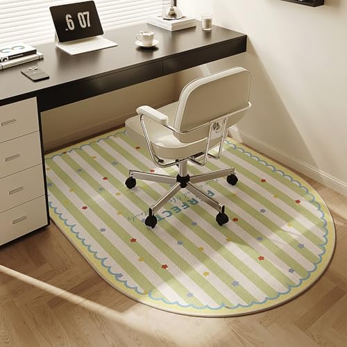 DKPLOE Bodenschutzmatte BüRostuhlunterlage füR Parkett Laminat BüRostuhl Unterlage Teppich Zuschneidbar Schreibtischstuhl Unterlage Halbrunde Form(Green B,80x120cm) von DKPLOE