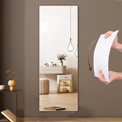 DKPLOE GanzköRperspiegel Schwarz Kein Bohren Erforderlich Acryl Spiegel Fliesen Selbstklebend Hohe Transparenz GanzköRper Wandspiegel füR Schlafzimmer Wohnzimmer Und EingäNge(Right Angle,40X120CM) von DKPLOE