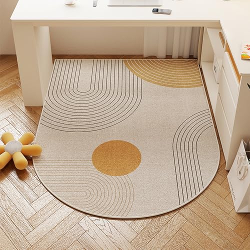 DKPLOE Schreibtischstuhl Unterlage Gaming Wasserdicht Unterlage Schreibtischstuhl Teppich Bodenschutzmatte Schalldicht Zuschneidbar Leicht Zu Reinigen(Beige A,100x140cm) von DKPLOE