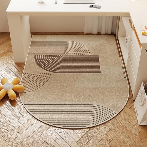 DKPLOE Schreibtischstuhl Unterlage Gaming Wasserdicht Unterlage Schreibtischstuhl Teppich Bodenschutzmatte Schalldicht Zuschneidbar Leicht Zu Reinigen(Beige D,120x160cm) von DKPLOE