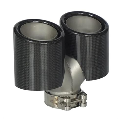 DKPMWD Endrohr 60–63 Mm Einlass, 89 Mm Auslass, Universeller Y-Typ Rostfrei Doppel-Auspuffrohr Schalldämpfer Spitze Schwanz Kehle Edelstahl Auto Endrohre(Glänzend,In 60mm Out 89mm) von DKPMWD