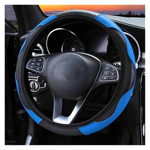 DKPMWD Lenkradbezug Atmungsaktive Leder-Lenkradabdeckung Für MG EV HS ZS MG3 MG5 MG6 MG7 TFZR 350 550 3 6, rutschfest, Staubdicht Auto Dekoration(Blau) von DKPMWD