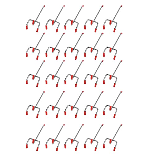 DKSooozs 25 Stück 100 mm Haken Lamellenwand Einzelhandel Display Shop Hängen passt zu Hause Kleiderbügel Chrom Metall 1-1,5 kg Belastung von DKSooozs