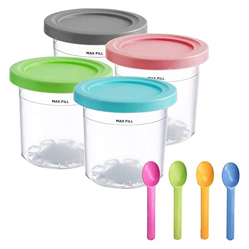 DKSooozs 4Pcs Ice Cream Pints Cup for Ninja for NC299AM C300S Series Reusable Can Store Ice Cream Gelato DKSooozs 4Pcs Ice Cream Pints Cup for Ninja for NC299AM C300S Series Reusable Can Store Ice Cream Gelato von DKSooozs