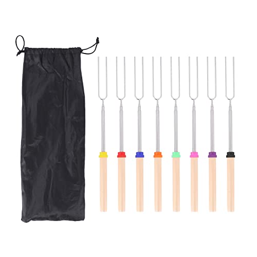 DKSooozs Marshmallow-Bratstäbe BBQ Gabel Teleskop für Wurst Hot Dog Spieße Feuerstelle Lagerfeuer Campingkocher B von DKSooozs
