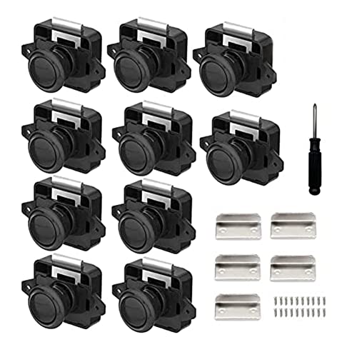 DKSooozs Metall-Türschlösser, Möbelschlösser, Schrankschlösser, Schrankschlösser, Türschlösser, Schwarz, 10 Stück von DKSooozs
