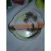 Vintage Noritake Baum in Der Wiese Seltene Handbemalte Schale. Schale Mit Griffen von DKVintageShop