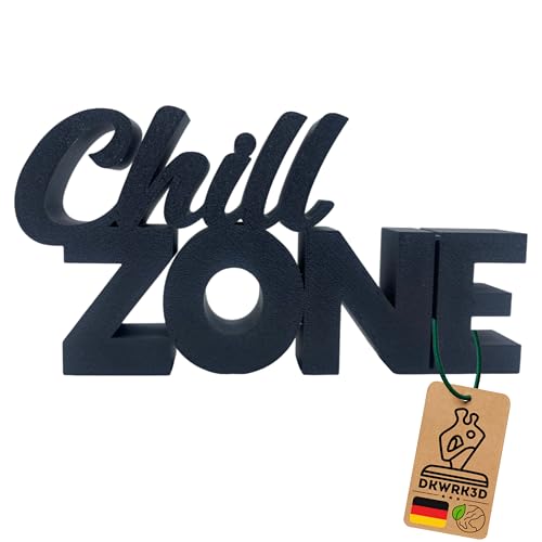 Chill Zone Schriftzug - Chill-Zone Aufsteller - Gaming Zimmer Deko - Relax Schild - Wohnzimmer Dekoration - Kinderzimmer - Jugendzimmer - Spielzimmer - Gamer Room Deko aus Kunststoff (Chill Zone, S) von DKWRK3D