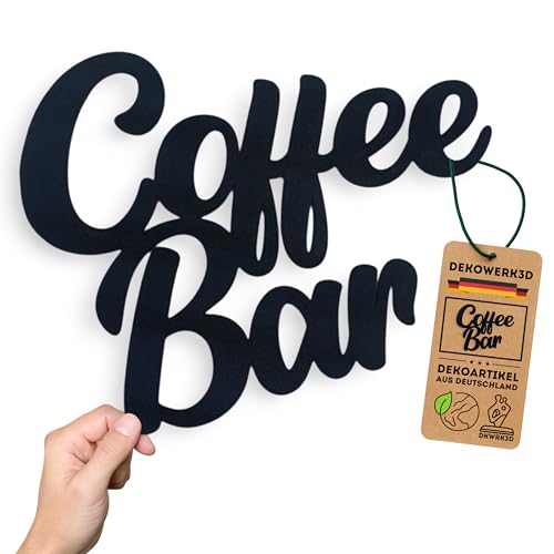 Coffee Bar Schild - Kaffeeecke Küche Dekoration Türschild & Wanddekoration - Kaffeebar Wanddeko Küche Deko - Kaffee Schild Coffee - Wandschild - Restaurant - Hotel - Schriftzug aus Kunststoff (L) von DKWRK3D