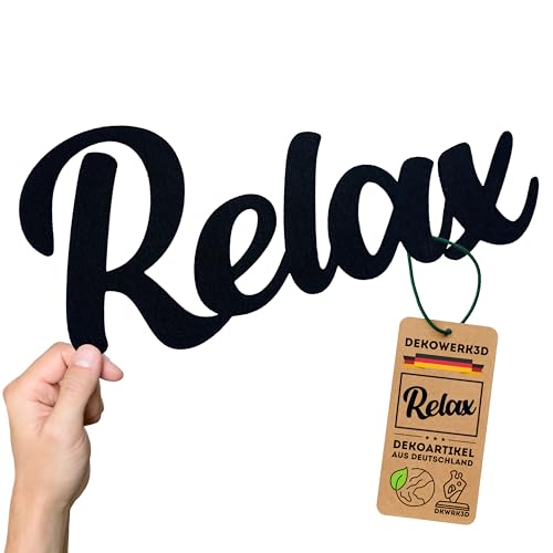 Coffee Bar Schild - Kaffeeecke Küche Dekoration Türschild & Wanddekoration - Kaffeebar Wanddeko Küche Deko - Kaffee Schild Coffee - Wandschild - Schriftzug aus Kunststoff (L, Relax) von DKWRK3D