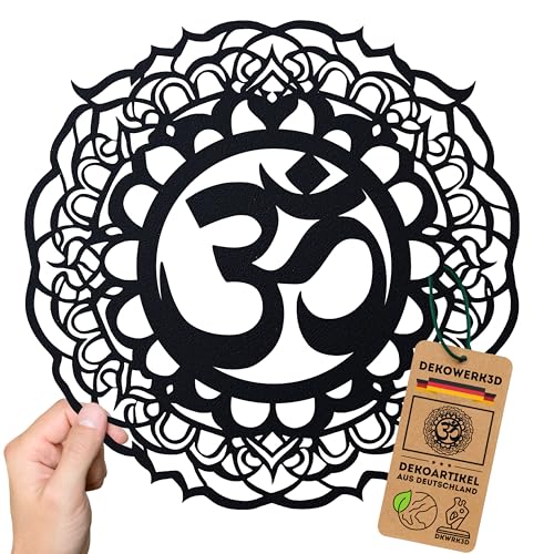 DKWRK3D Mandala Om Wanddeko - Spirituelle Wandkunst - ohne Bohren - Hinduismus Symbol Wanddekoration - Indisch Wandtattoo - Garten - Wohnzimmer Küche Flur - Wandbild aus Kunststoff von DKWRK3D