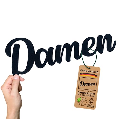 Damen WC Türschild - Badezimmer Deko - Frauen Toilette Schild - Gäste Bad Schilder - Toilettenschild - Türschilder - Aufkleber Toilettentür - Mann & Frau - Türaufkleber aus Kunststoff (L) von DKWRK3D