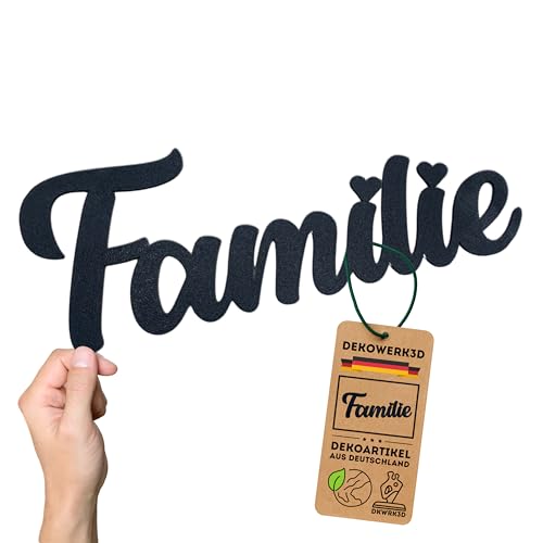 Familie Schild - Familie Schriftzug & Wanddekoration - Wand Dekoration für zu Hause - Familie Wandschild - Wanddeko - Wandschrift - Wandschild - 3D Gedruckt (L) von DKWRK3D