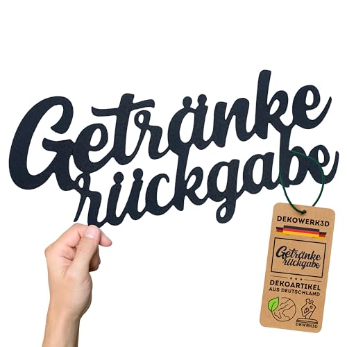 Getränkerückgabe WC Schild - Wandtattoo - Türschild Männer - WC Deko Schild - Türaufkleber - Gäste WC Schild Dekoration - Bad Aufkleber - Toilettenschild - Bad Deko (L) von DKWRK3D