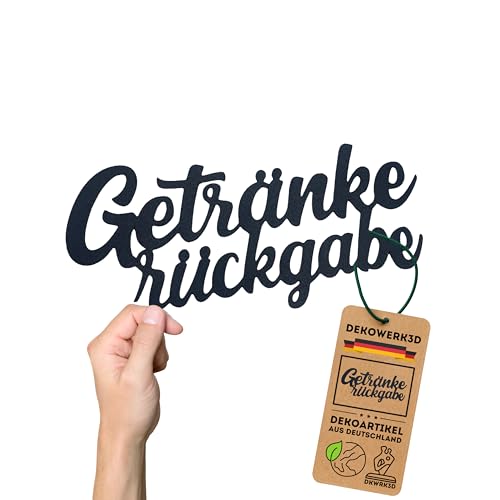 Getränkerückgabe WC Schild - Wandtattoo - Türschild Männer - WC Deko Schild - Türaufkleber - Gäste WC Schild Dekoration - Bad Aufkleber - Toilettenschild - Bad Deko (M) von DKWRK3D