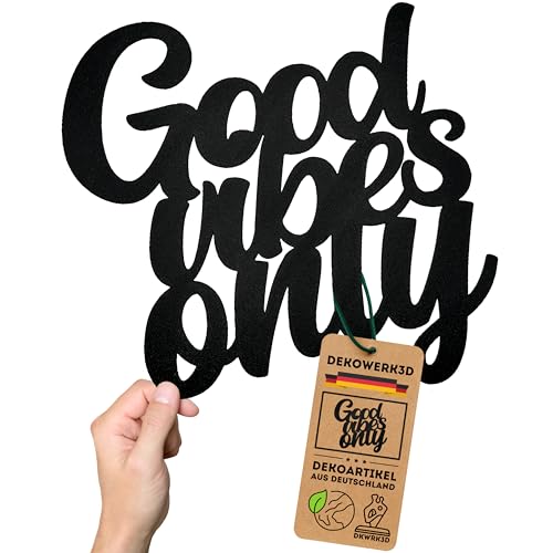 Good vibes only Schriftzug - Deko Wand Schild - Wohnzimmer Dekoration - Wanddeko für zu Hause - Wandsticker - Home Wandkunst - Küche oder Schlafzimmer - Wandschild aus Kunststoff Good vibes only Schriftzug - Deko Wand Schild - Wohnzimmer Dekoration - Wanddeko für zu Hause - Wandsticker - Home Wandkunst - Küche oder Schlafzimmer - Wandschild aus Kunststoff von DKWRK3D