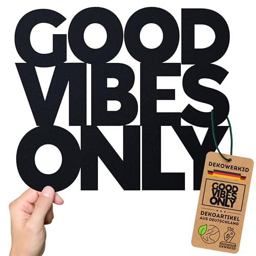 Good vibes only Wandkunst Schild - Deko Wand Schriftzug - Wohnzimmer Dekoration - Wanddeko für zu Hause - Wandsticker - Home Wandkunst - Küche oder Schlafzimmer - Wandschild aus Kunststoff Good vibes only Wandkunst Schild - Deko Wand Schriftzug - Wohnzimmer Dekoration - Wanddeko für zu Hause - Wandsticker - Home Wandkunst - Küche oder Schlafzimmer - Wandschild aus Kunststoff von DKWRK3D