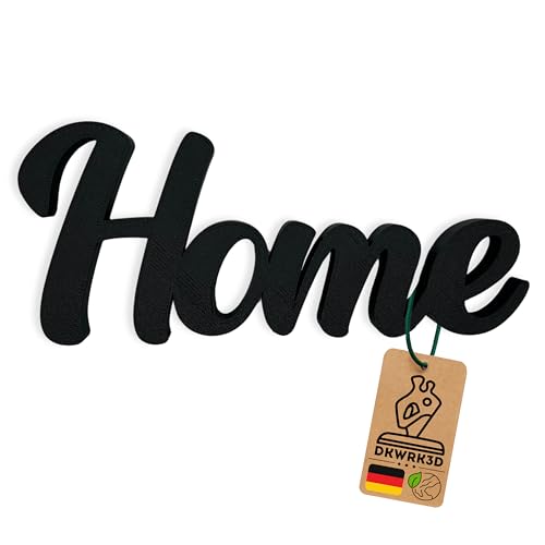 Home Schriftzug - Zu Hause Aufsteller - Deko Schild Modern - Wohnzimmer Dekoration zum hinstellen - Regal Figur - Wohndekoration Flur Schrift - Frühling und Sommer Deko für zu Hause aus Kunststoff von DKWRK3D
