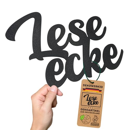 Leseecke Schild - Lesezimmer Schriftzug & Wanddekoration - Wand Dekoration - Deko Wohnzimmer - Wandtattoo Kinderzimmer - Bücherregal - Kinderzimmer Deko - Jugendzimmer (L) von DKWRK3D