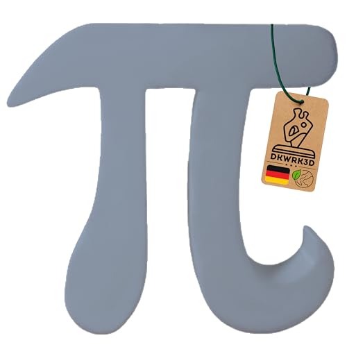 Pi Symbol Skulptur - Mathematik Zeichen - Schreibtisch Dekoration zum aufstellen - Büro Deko - Mathe Physik - Mathermatiker - Physiker - Lehrer - Wohnzimmer Regal - Figur aus Kunststoff (Grau, M) von DKWRK3D