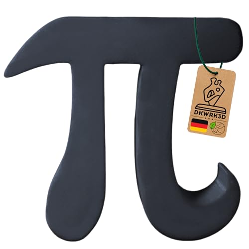 Pi Symbol Skulptur - Mathematik Zeichen - Schreibtisch Dekoration zum aufstellen - Büro Deko - Mathe Physik - Mathermatiker - Physiker - Lehrer - Wohnzimmer Regal - Figur aus Kunststoff (Schwarz, S) von DKWRK3D