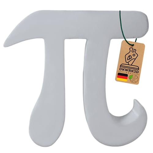 Pi Symbol Skulptur - Mathematik Zeichen - Schreibtisch Dekoration zum aufstellen - Büro Deko - Mathe Physik - Mathermatiker - Physiker - Lehrer - Wohnzimmer Regal - Figur aus Kunststoff (Weiß, S) von DKWRK3D