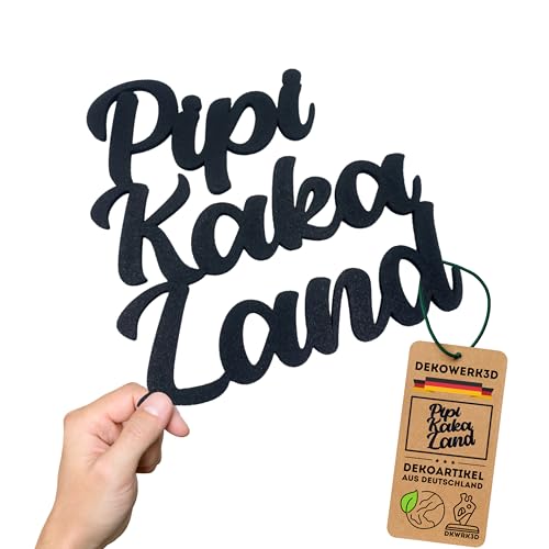 Pipi Kaka Land Schild - Toilette Türschild - Gäste WC Schild Lustig -Toilettenschild Lustig - Türaufkleber - Aufkleber Toilettentür - WC BIlder Toilette - Dekoaufkleber aus Kunststoff (M) von DKWRK3D