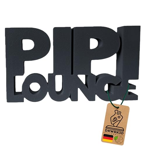 Pipi Lounge Schild - Schriftzug Toilette - WC Schild Dekoration Lustig - Bad - Badezimmer Spruch - Pipi-Lounge - Gäste WC Deko Witzig - Gästebad Geschenkidee - 3D Home Deko aus Kunststoff (M) von DKWRK3D